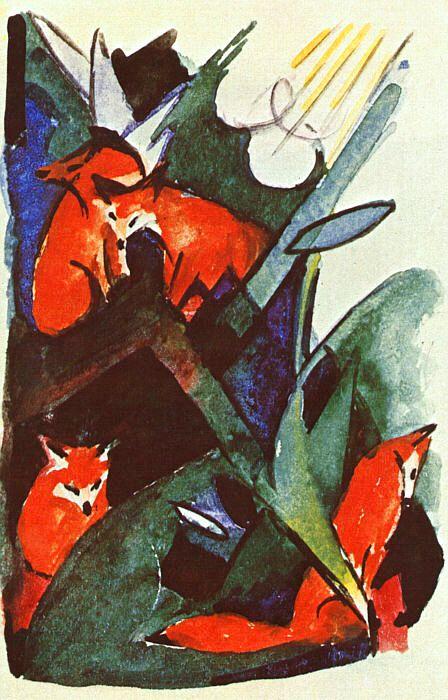 Franz Marc Four Foxes oil painting image
